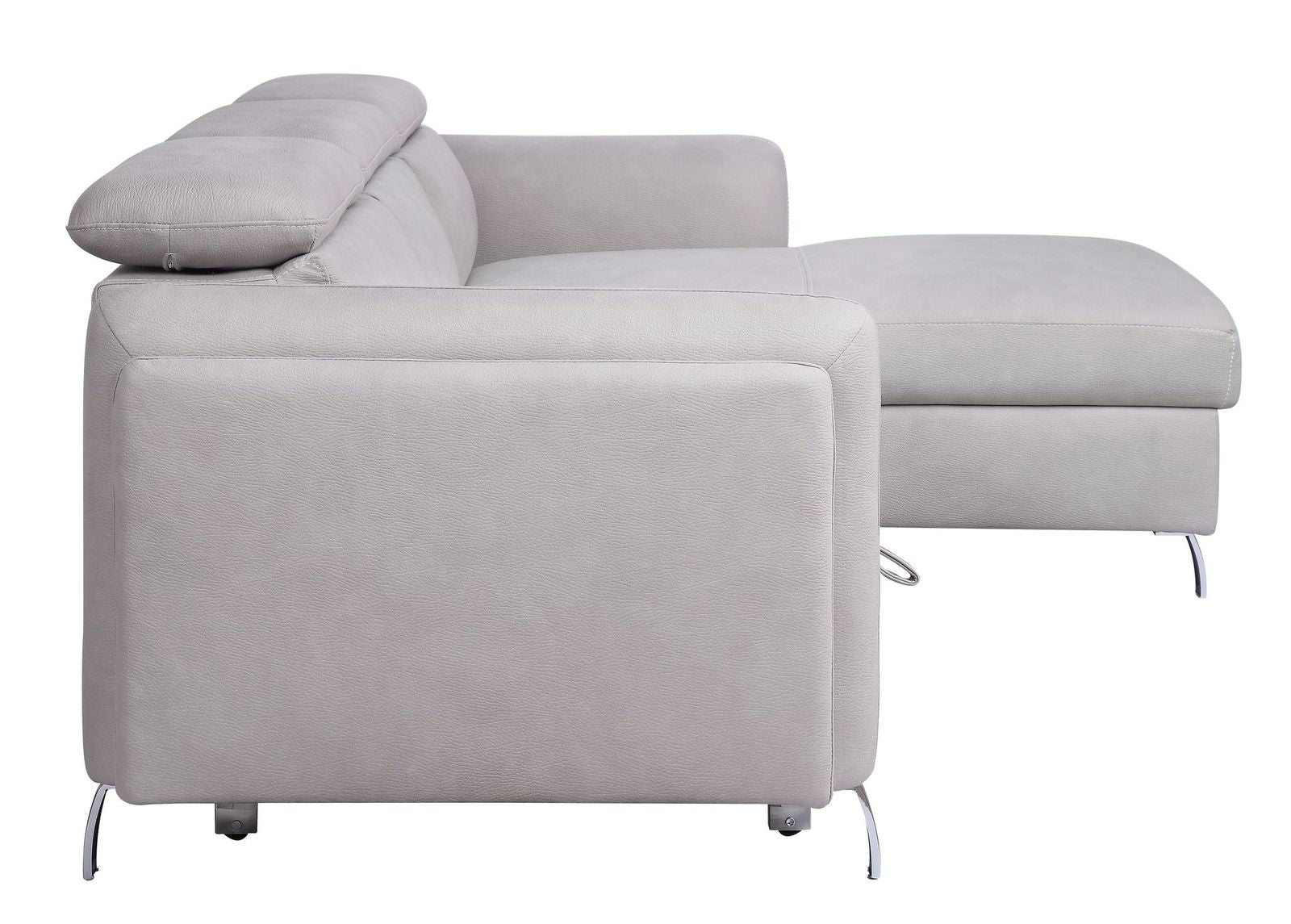 Reyes Sectional Sofa w/Sleeper, Beige Nubuck 56040