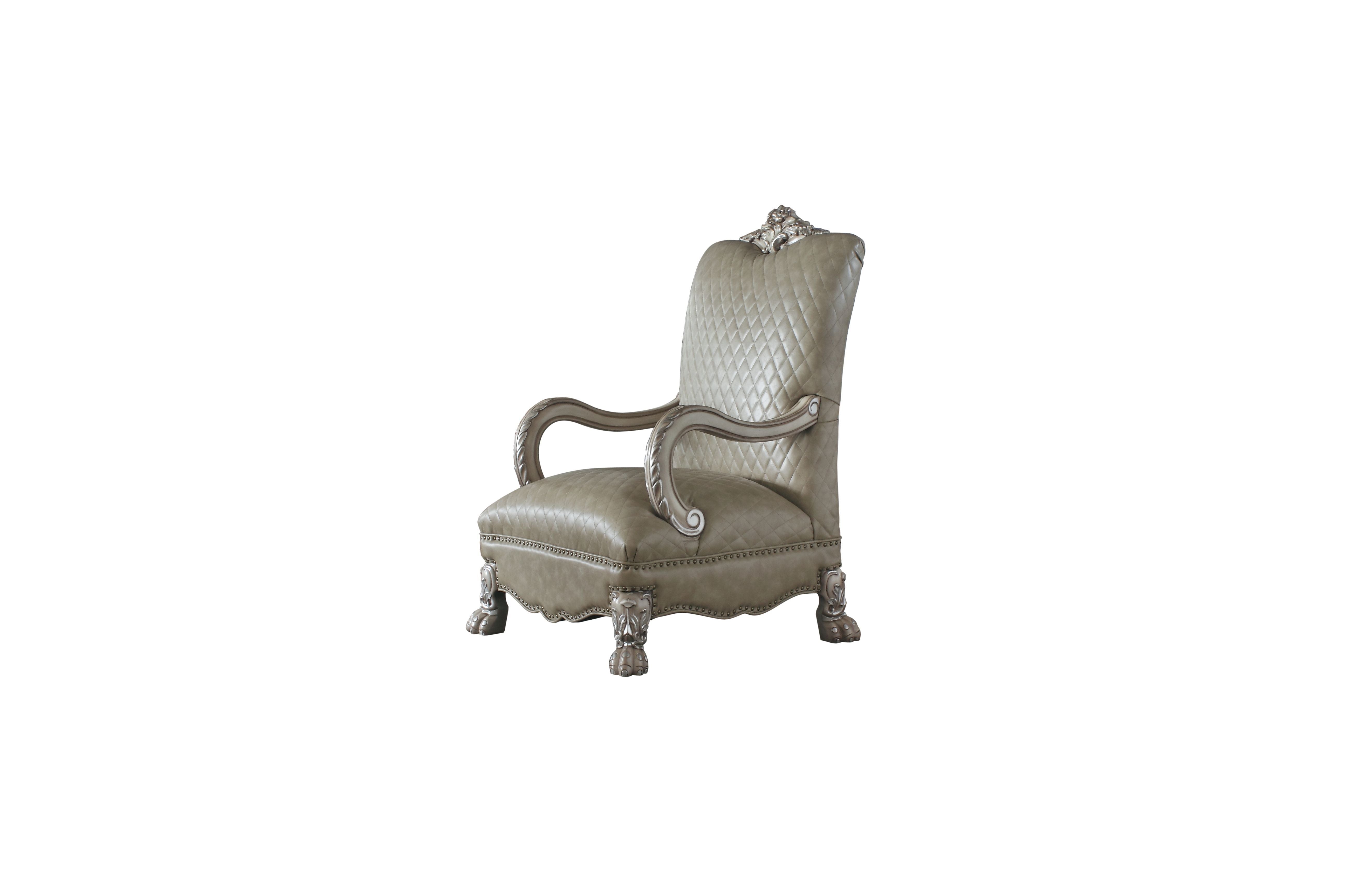 Dresden Accent Chair, Vintage Bone White & PU 58172