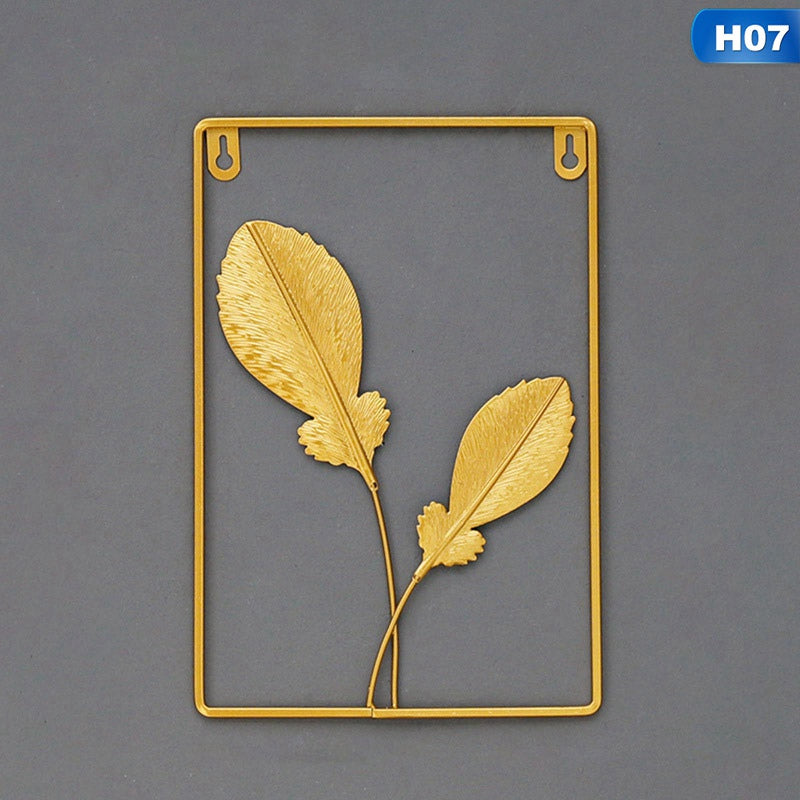 Wall Hanging Home Decoration Wrought Iron Ginkgo Leaf Wall Decoration Pendant Living Room Sofa Background Wall Porch Mural