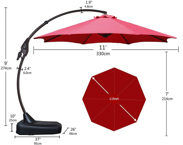 Mydepot SR Deluxe Aluminum Offset Umbrella, Patio Cantilever Umbrella