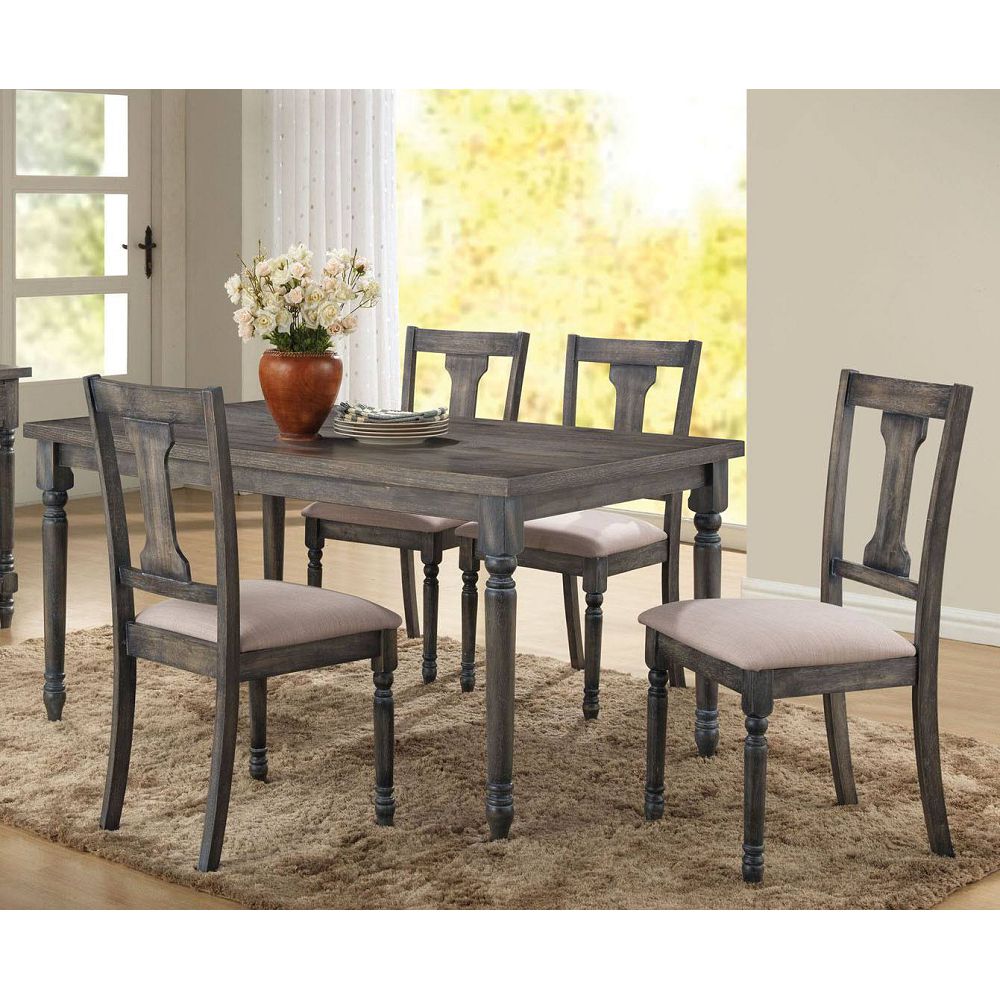 Wallace Dining Table in Weathered Gray 71435