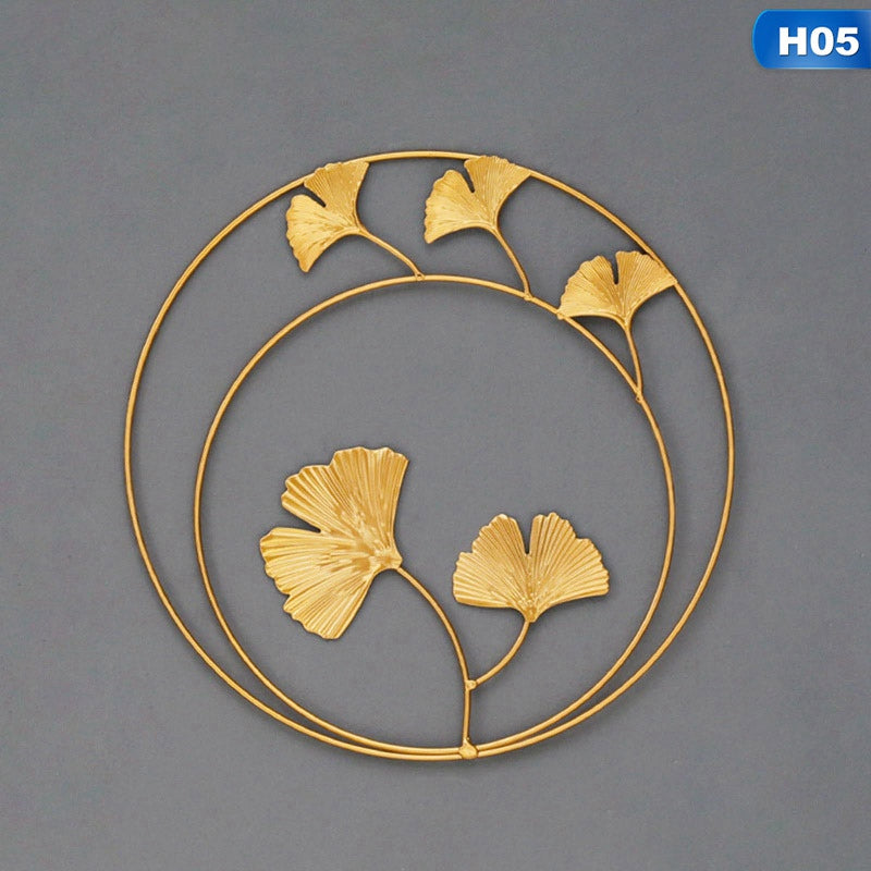 Wall Hanging Home Decoration Wrought Iron Ginkgo Leaf Wall Decoration Pendant Living Room Sofa Background Wall Porch Mural