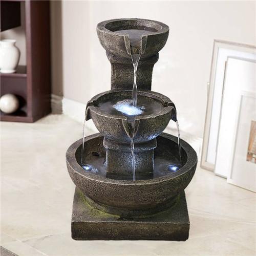 16inches Outdoor Water Fountain with LED Light for Outdoor Indoor Decor