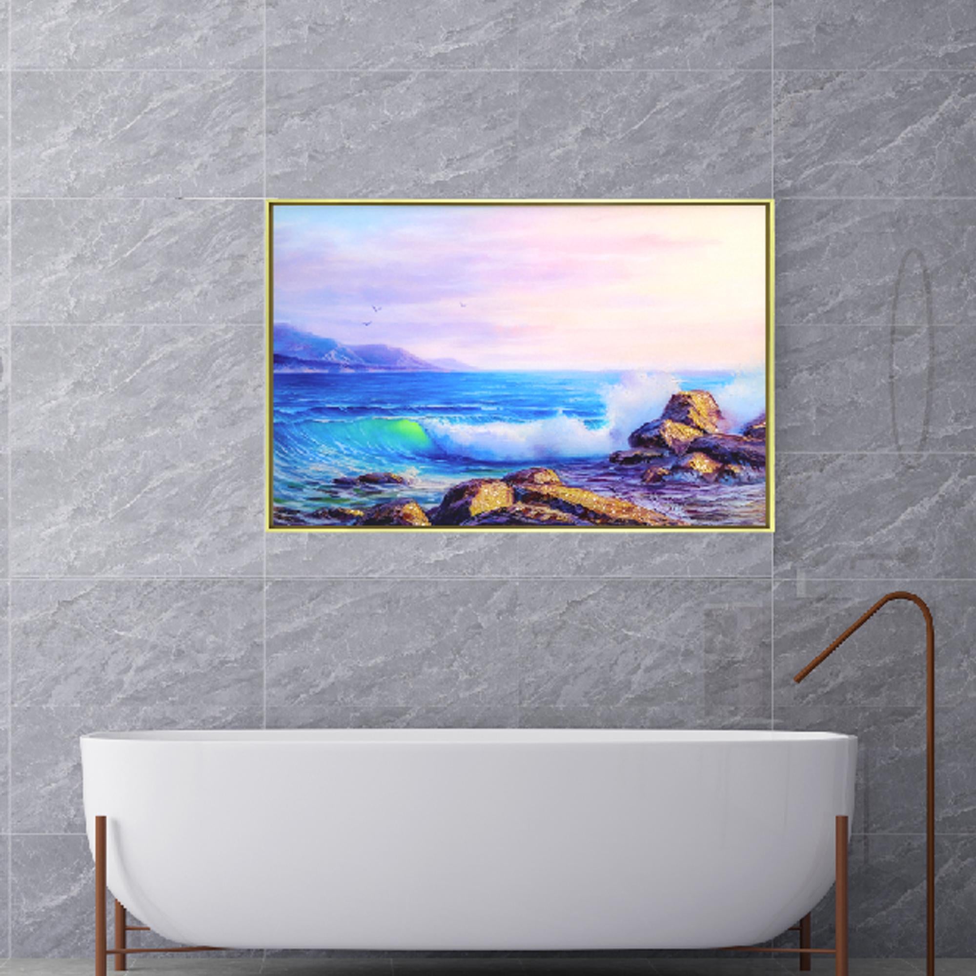 Ocean Sunset Tempered Glass Printing Wall Art , Modern Wall Art, Extra Large Wall Art,Modern Glass Art,Beach Nature Art, Christmas Gift