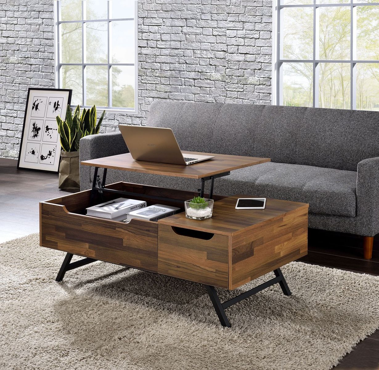Throm Coffee Table w/Lift Top, Walnut 83145
