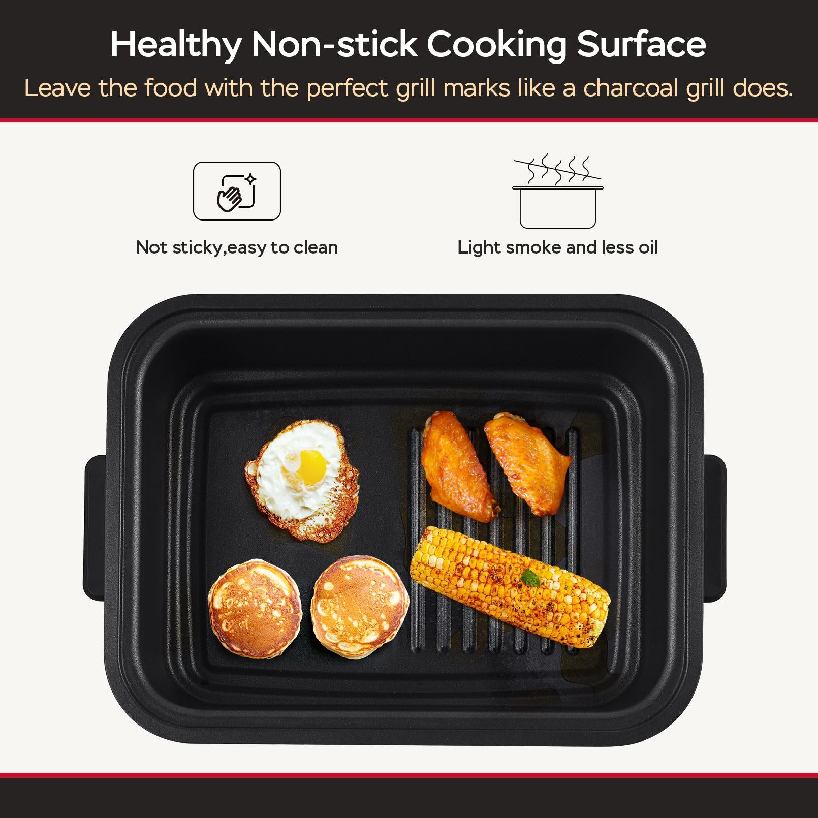 Geek Chef 7 In 1 Smokeless Electric Indoor Grill,  Portable 2 in 1 Indoor Tabletop Grill & Griddle Ban on Amazon