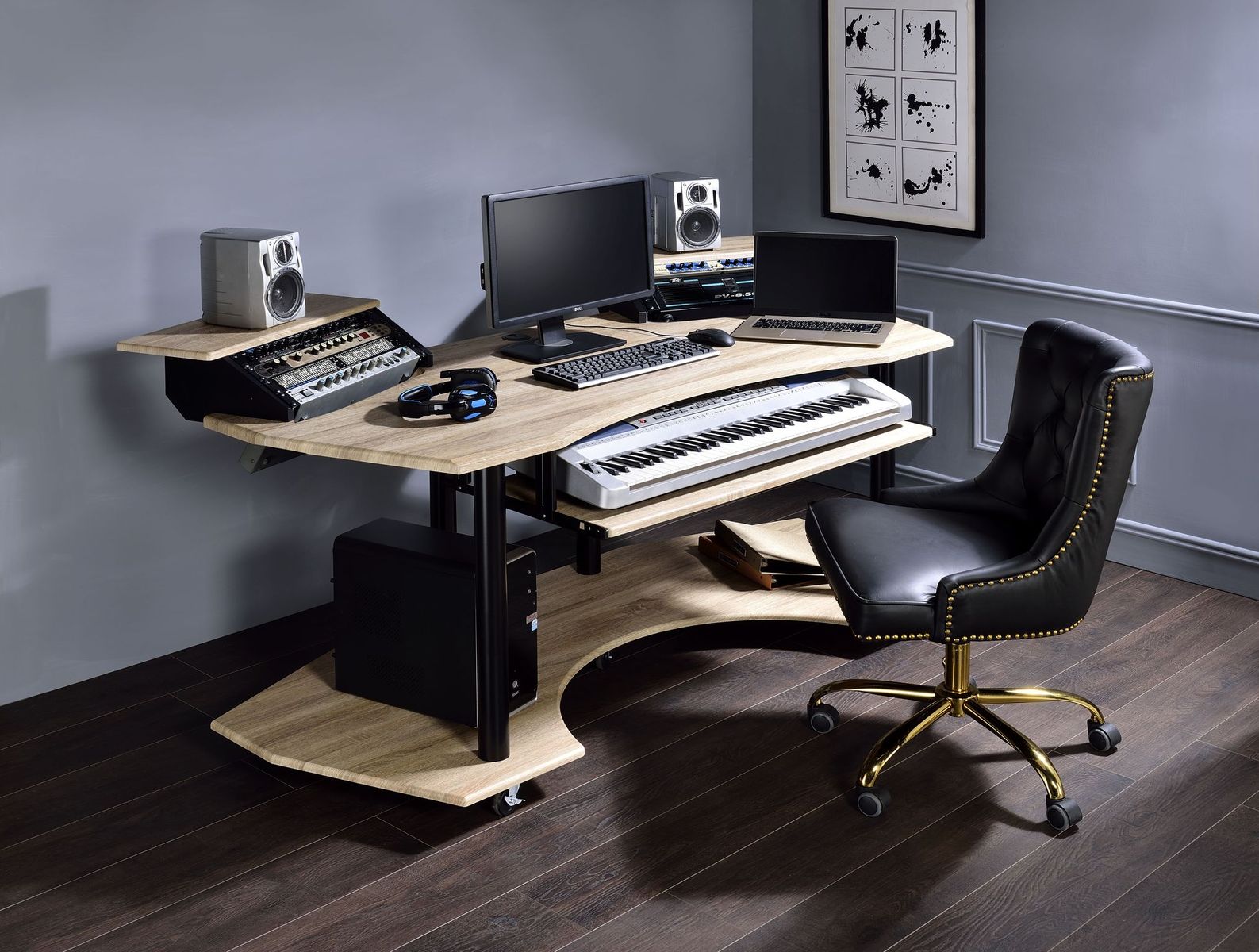 Eleazar Computer Desk, Natural Oak 92892