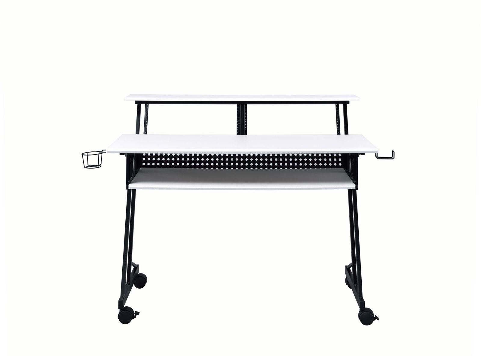 Suitor Computer Desk, White & Black 92902