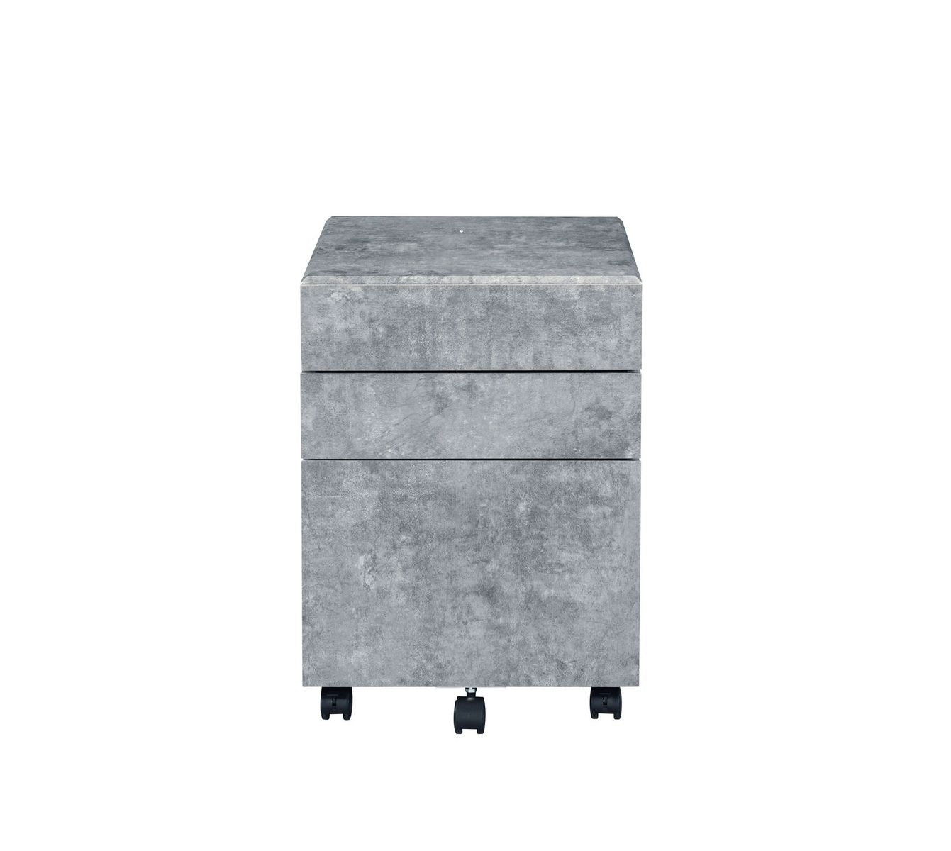 Jurgen File Cabinet, Faux Concrete & Silver 92909