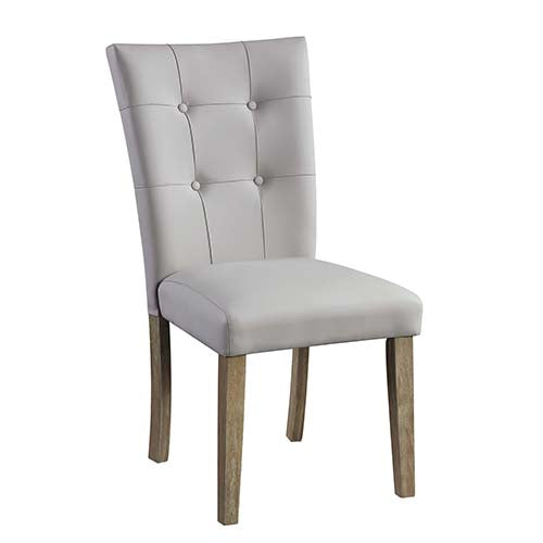 Side Chair (Set-2) in Gary PU & Oak Finish