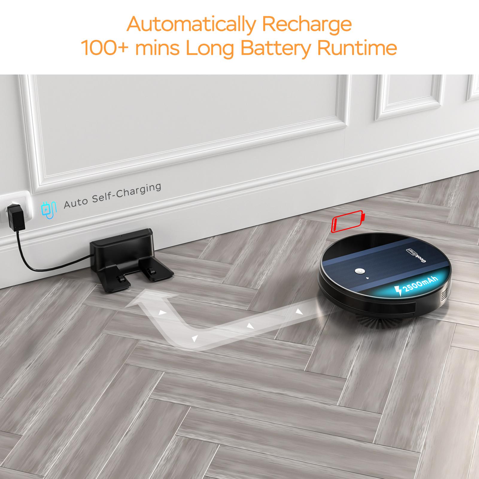 Geek Smart Robot Vacuum Cleaner G6 Plus,1800Pa Strong Suction, Automatic Self-Charging, App Control