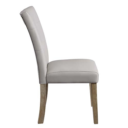 Side Chair (Set-2) in Gary PU & Oak Finish