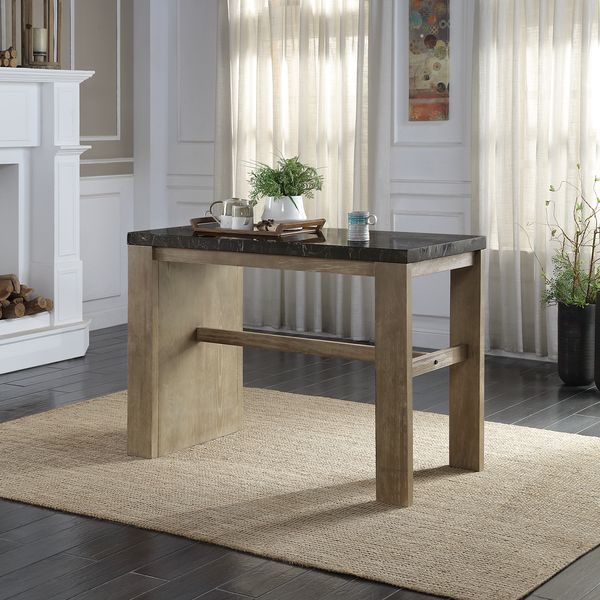 Counter Heigh Table in Marble & Oak Finish