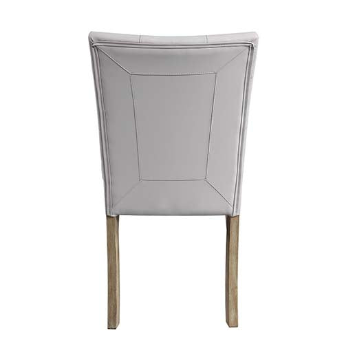 Side Chair (Set-2) in Gary PU & Oak Finish