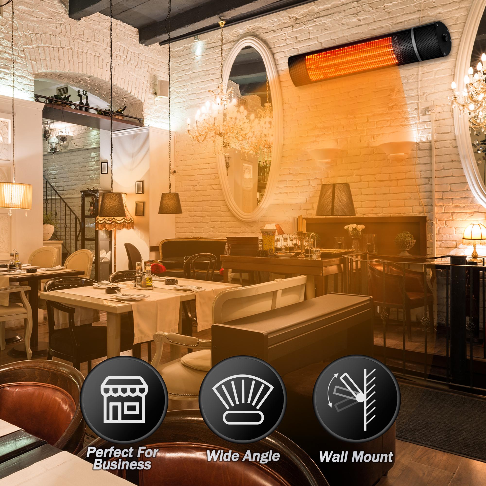Wall-Mounted Patio Heater Electric Infrared Heater Indoor/Outdoor Heater Electric for Garage Backyar