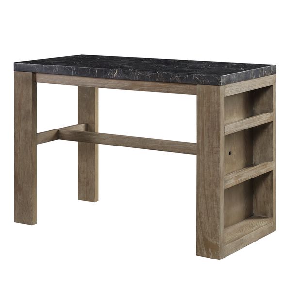 Counter Heigh Table in Marble & Oak Finish