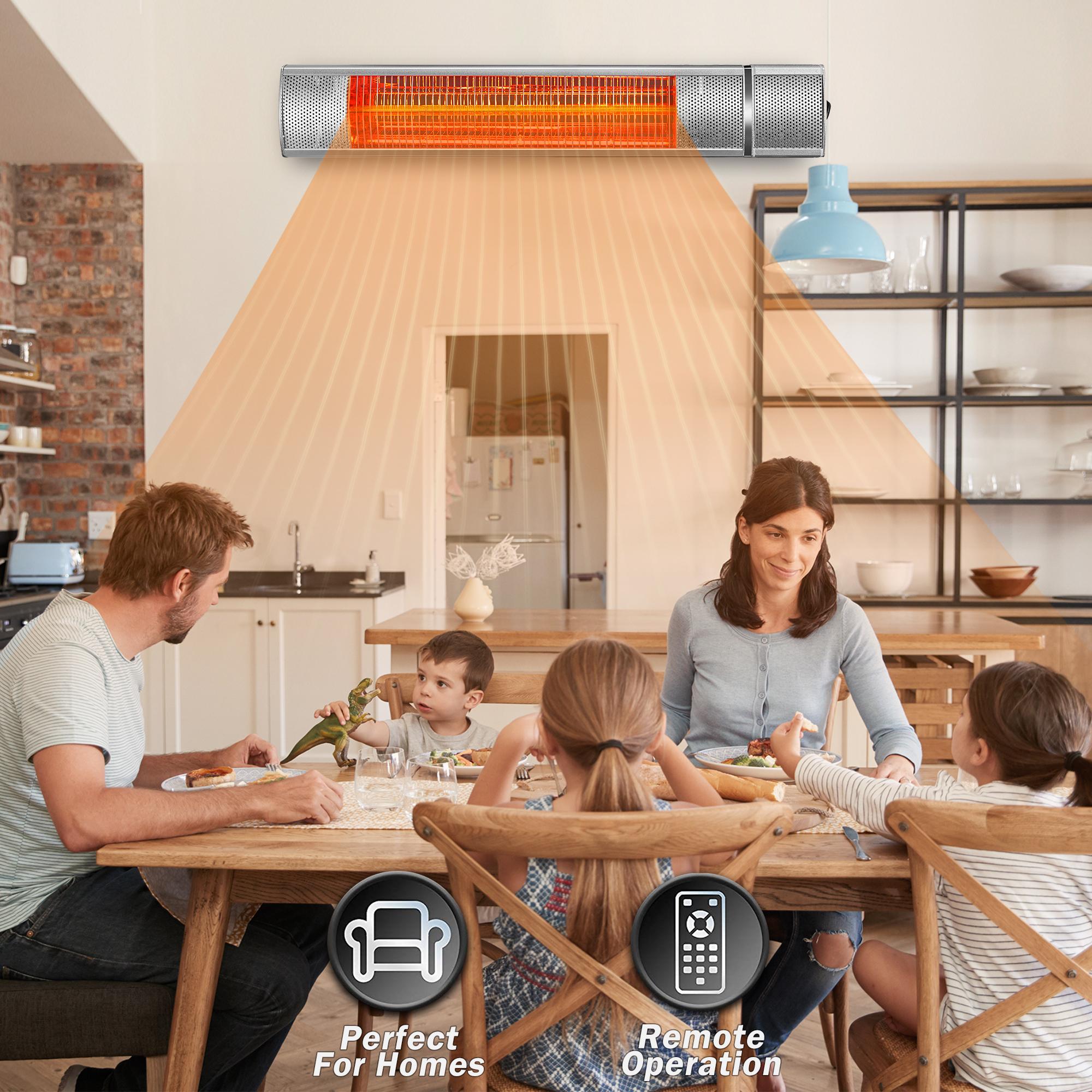 Wall-Mounted Patio Heater Electric Infrared Heater Indoor/Outdoor Heater Electric for Garage Backyar