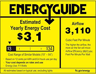 Simple Deluxe 40-inch Ceiling Fan with LED Light and Remote Control, 6-Speed Modes, 2 Rotating Modes , Timer