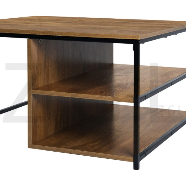 Wide Side Table with Double Storage